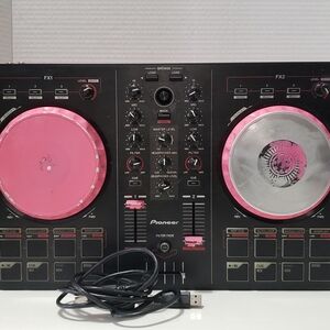 PIONEER DJ Controller with Pink and Silver Highlights